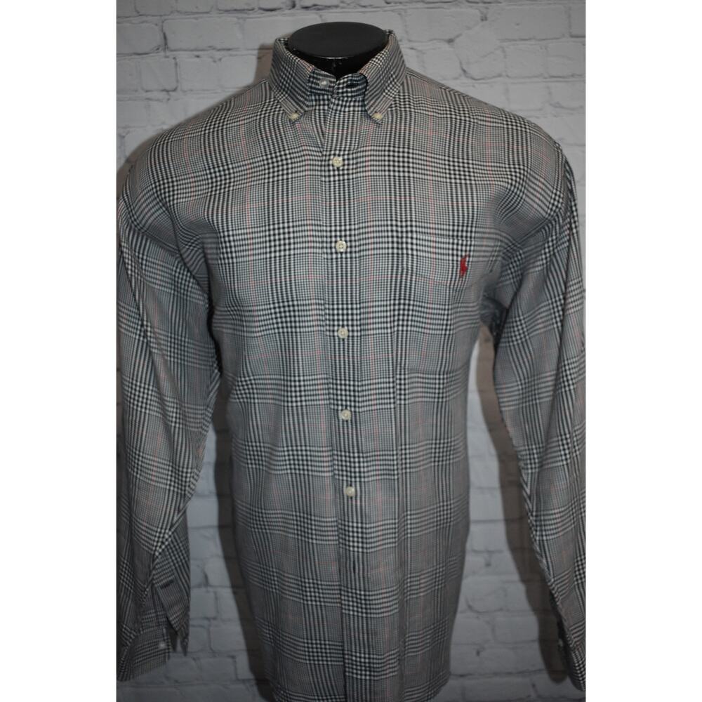 Vintage Polo Ralph Lauren Dress Shirt Men Size Large Glen Prince of Whales Check - Picture 7 of 9